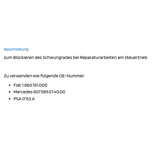 Blockierwerkzeug Schwungrad SW Stahl 26377L