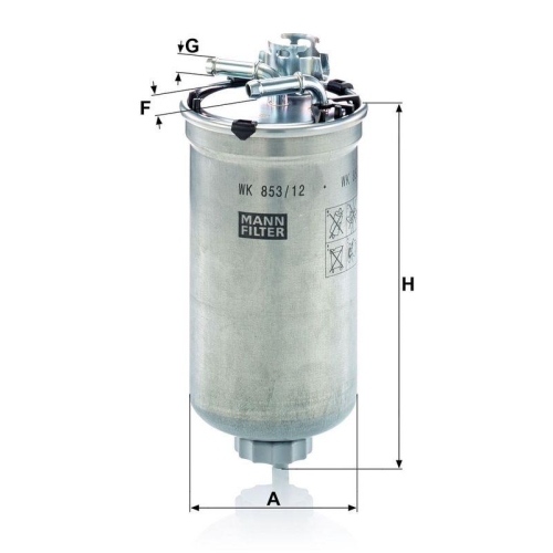 MANN-FILTER Kraftstofffilter WK 853/12