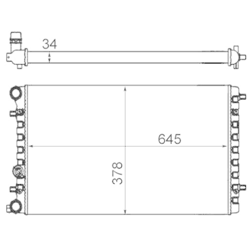 MAHLE Kühler, Motorkühlung BEHR CR 477 001S