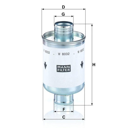 MANN-FILTER Filter, Arbeitshydraulik W 8032