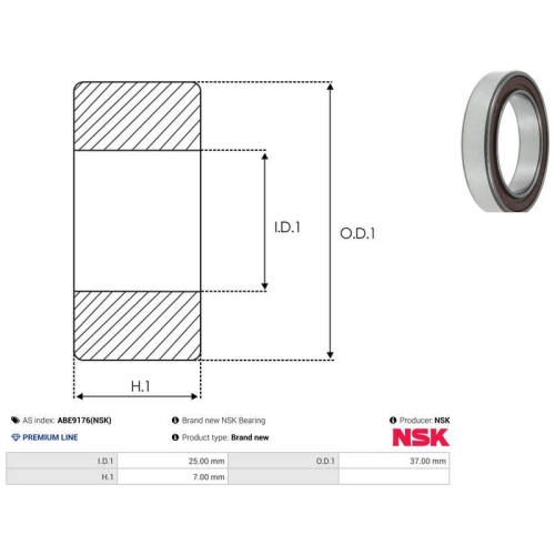 AS-PL Lager NSK ABE9176(NSK)