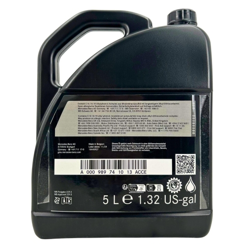 Motor&ouml;l Motoren&ouml;l Mercedes-AMG 0W-40 229.5 - 5 Liter Kanister A000989741013ACCE