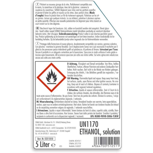 SONAX ScheibenEnteiser 5 Liter Scheiben Enteiser Winter 03315050