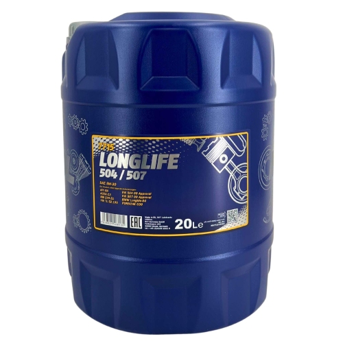 Motor&ouml;l Motoren&ouml;l Mannol Longlife 504/507 5W-30 20 Liter Kanister MN7715-20