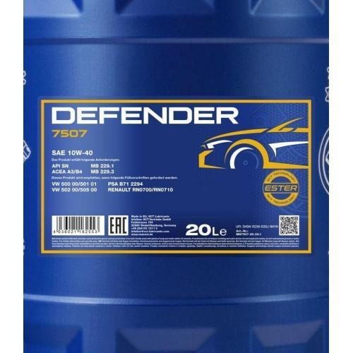 Motor&ouml;l Motoren&ouml;l Mannol Defender 10W-40 20 Liter Kanister MN7507-20