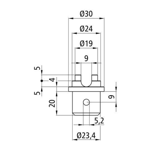 S-Line Kombizapfen Durchmesser 19/24 mm mit Schlitz 9 mm, Stahl verzinkt Suer