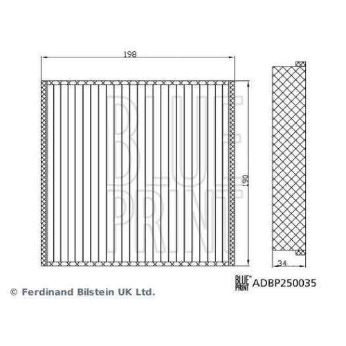 BLUE PRINT Filter, Innenraumluft ADBP250035