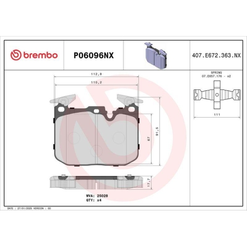 BREMBO Bremsbelagsatz, Scheibenbremse XTRA LINE - Ceramic P06096NX