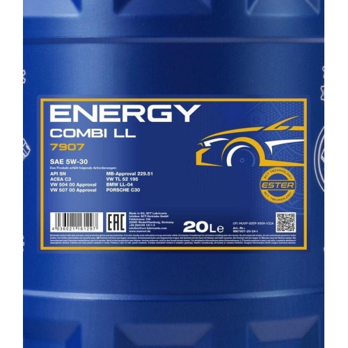 Motor&ouml;l Motoren&ouml;l Mannol Energy Combi LL 5W-30 20 Liter Kanister MN7907-20