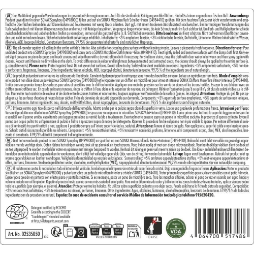 Sonax Innenreiniger CleanStar Ecocert 5 Liter Geruchsvernichter frischer Duft