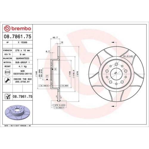 BREMBO Bremsscheibe XTRA LINE - Max 08.7861.75