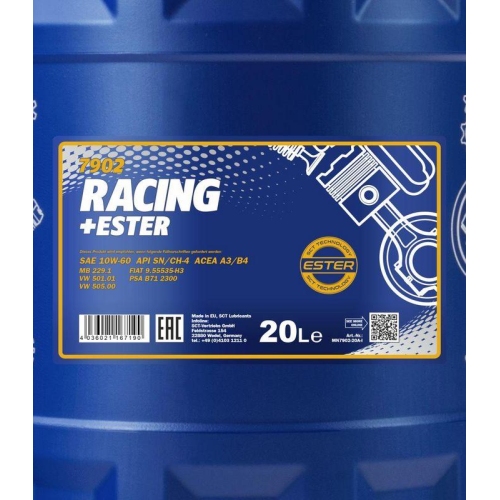 Motor&ouml;l Motoren&ouml;l Mannol Racing + Ester 10W-60 20 Liter Kanister MN7902-20