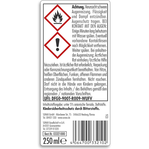 SONAX Frostschutz, Scheibenreinigungsanlage Konzentrat Winter 250 ml 03321000