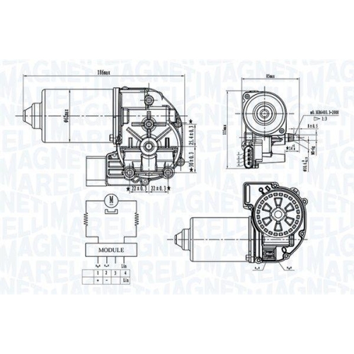 MAGNETI MARELLI Wischermotor 064372600010