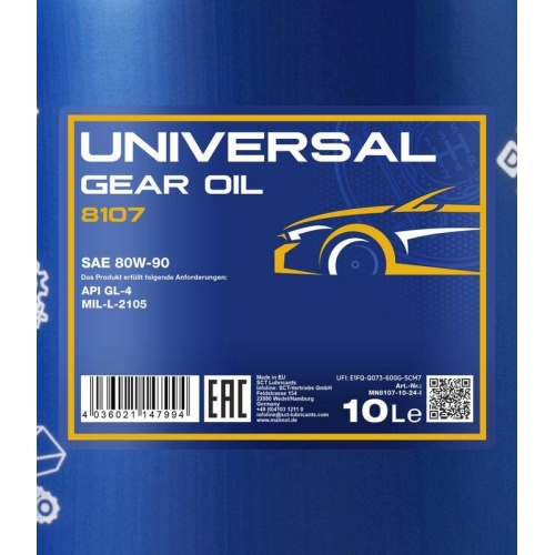 Mannol Universal Getriebe&ouml;l 80W-90 GL-4 10 Liter Kanister MN8107-10