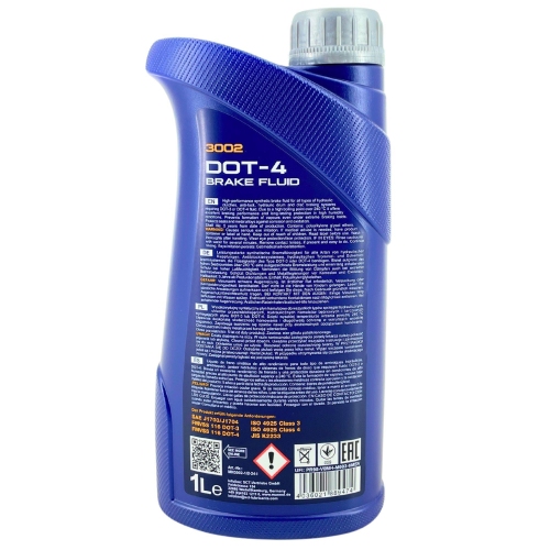 Bremsfl&uuml;ssigkeit MANNOL DOT 4 SAE J 1703 1 Liter Flasche MN3002-1