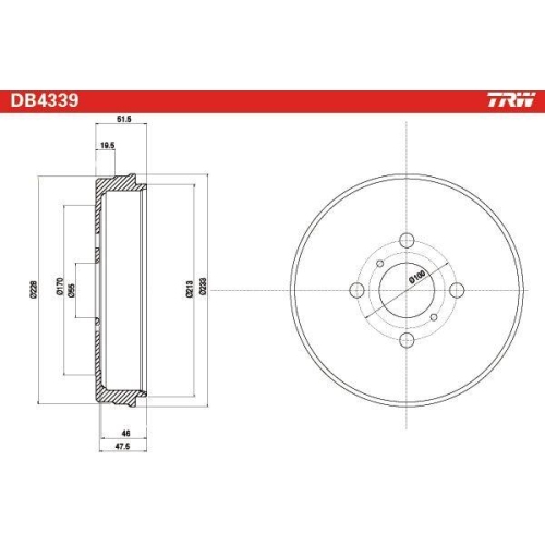 TRW Bremstrommel DB4339
