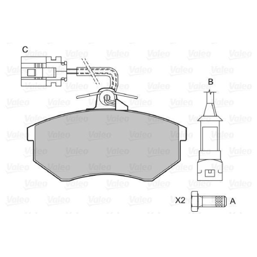 VALEO Bremsbelagsatz, Scheibenbremse 598252