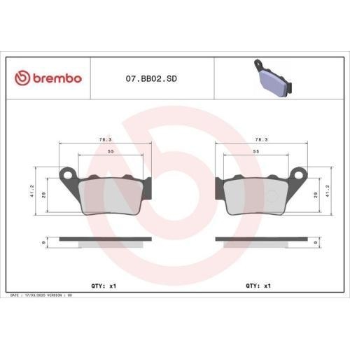 BREMBO Bremsbelagsatz, Scheibenbremse PRIME - Sinter - SD 07BB02SD