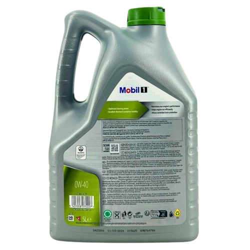 Mobil 1 ESP X4 0W-40 Motor&ouml;l 5 Liter Porsche C40 A40 MB 229.51 229.51 C3 API SP