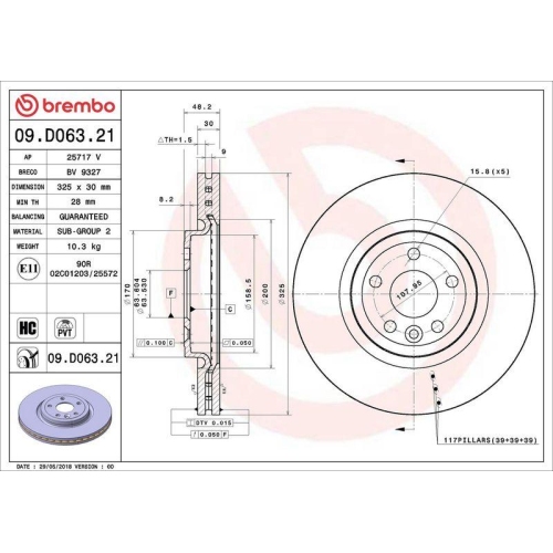 BREMBO Bremsscheibe PRIME LINE - UV Coated