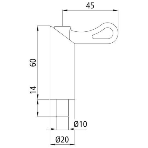 Federriegel S 1014 N, Durchmesser 10 mm, Hub 14 mm, Handhebel verzinkt Suer