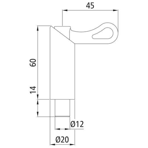 Federriegel S 1214 N, Durchmesser 12 mm, Hub 14 mm, Handhebel verzinkt Suer