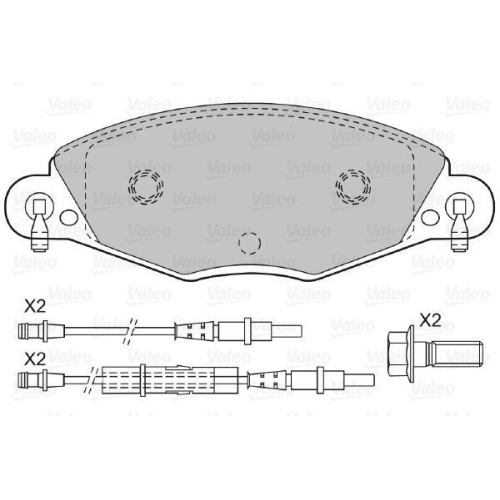 VALEO Bremsbelagsatz, Scheibenbremse 598416