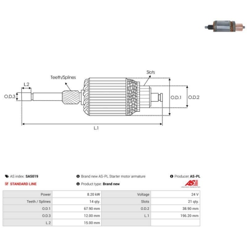 AS-PL Anker, Starter AS SA5019