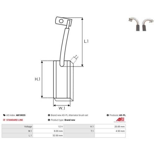 AS-PL Kohleb&uuml;rste, Generator AS AB1002S