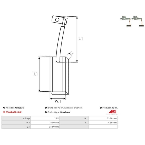 AS-PL Kohleb&uuml;rste, Generator AS AB1003S
