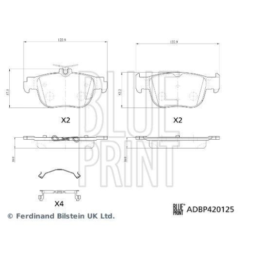BLUE PRINT Bremsbelagsatz, Scheibenbremse