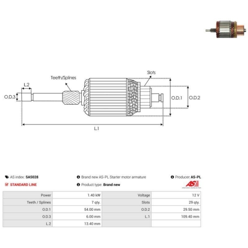 AS-PL Anker, Starter AS SA5028