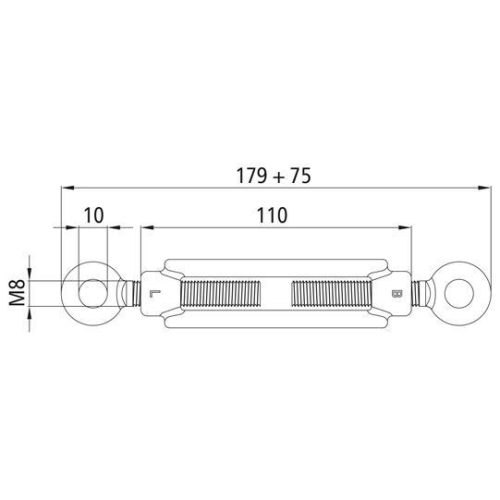 Spannschloss, verzinkt, M 8, mit 2 &Ouml;sen Suer 215131465