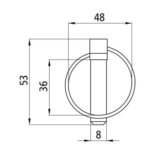 Klappsplint, galvanisch verzinkt, 8 mm, runder Federring Suer 215141003