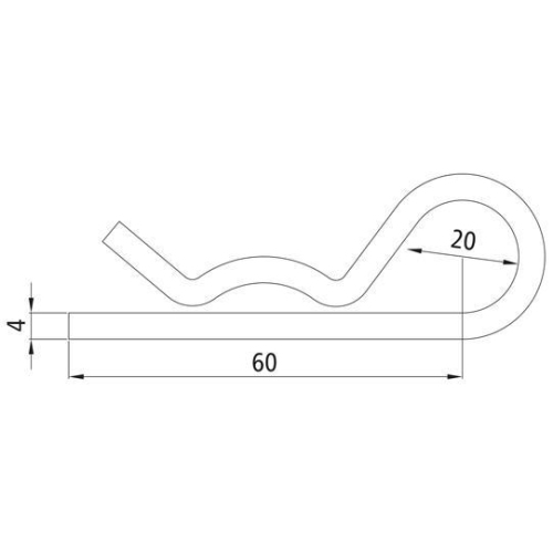 Federstecker, einfach, galvanisch verzinkt, 4 mm Suer 215141008