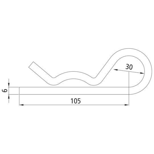 Federstecker, einfach, galvanisch verzinkt, 6 mm Suer 215141010
