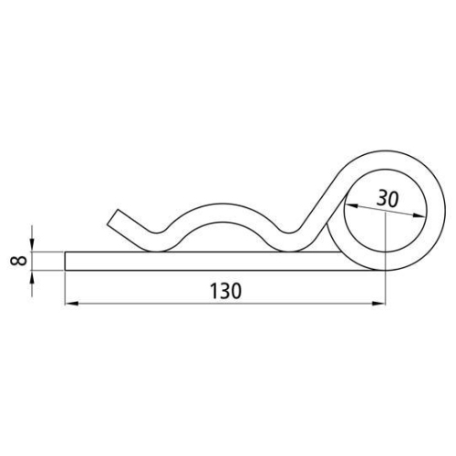 Federstecker, doppelt, galvanisch verzinkt, 8 mm Suer 215141018