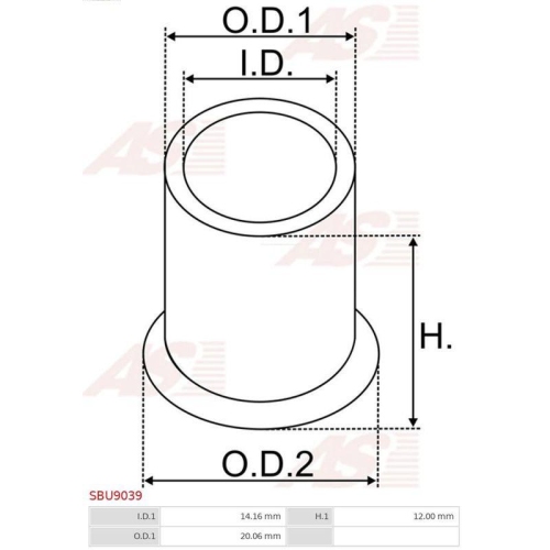 AS-PL Buchse, Starterwelle Brandneu AS-PL SBU9039