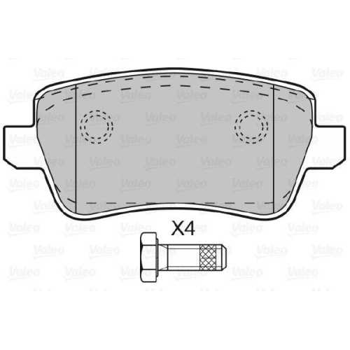 VALEO Bremsbelagsatz, Scheibenbremse 598727