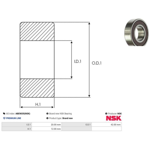 AS-PL Lager NSK ABE9035(NSK)