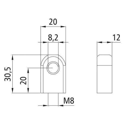 Anschlussauge V2A, Innengewinde M8, Edelstahl Suer 215141920