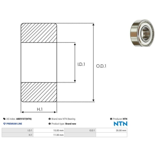 AS-PL Lager NTN ABE9107(NTN)