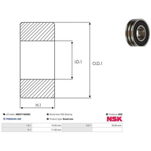 AS-PL Lager NSK ABE9174(NSK)