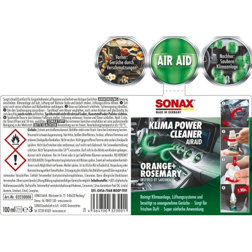 KLIMAANLAGENREINIGER POWER CLEANER AIRAID ORANGE + ROSEMARY 100ml 03230000