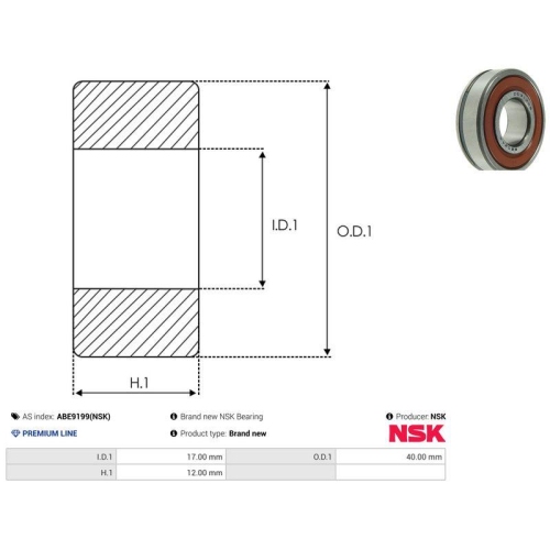 AS-PL Lager NSK ABE9199(NSK)