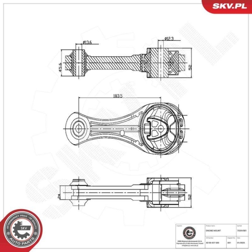 ESEN SKV Lagerung, Motor 75SKV081