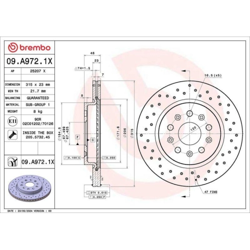 BREMBO Bremsscheibe XTRA LINE - Xtra 09.A972.1X