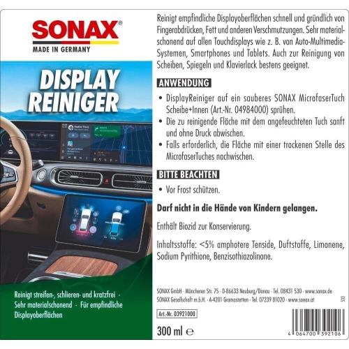 SONAX Displayreiniger 300 ml 03921000