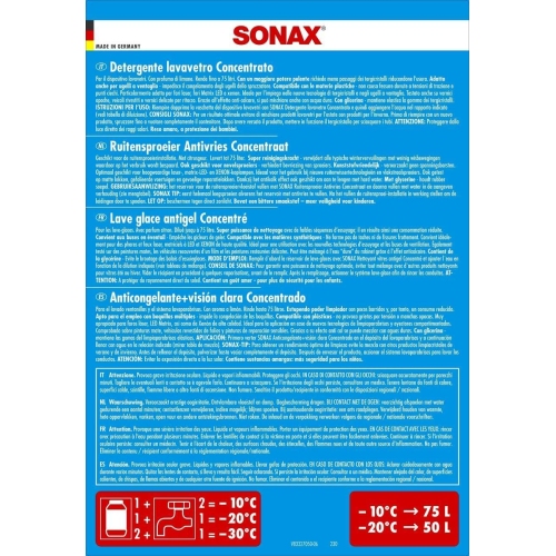 SONAX AntiFrost+KlarSicht Konzentrat Citrus 25 l Frostschutzmittel 03327050